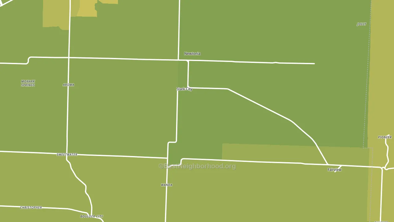 Newtonia, MO block-group voter-turnout map