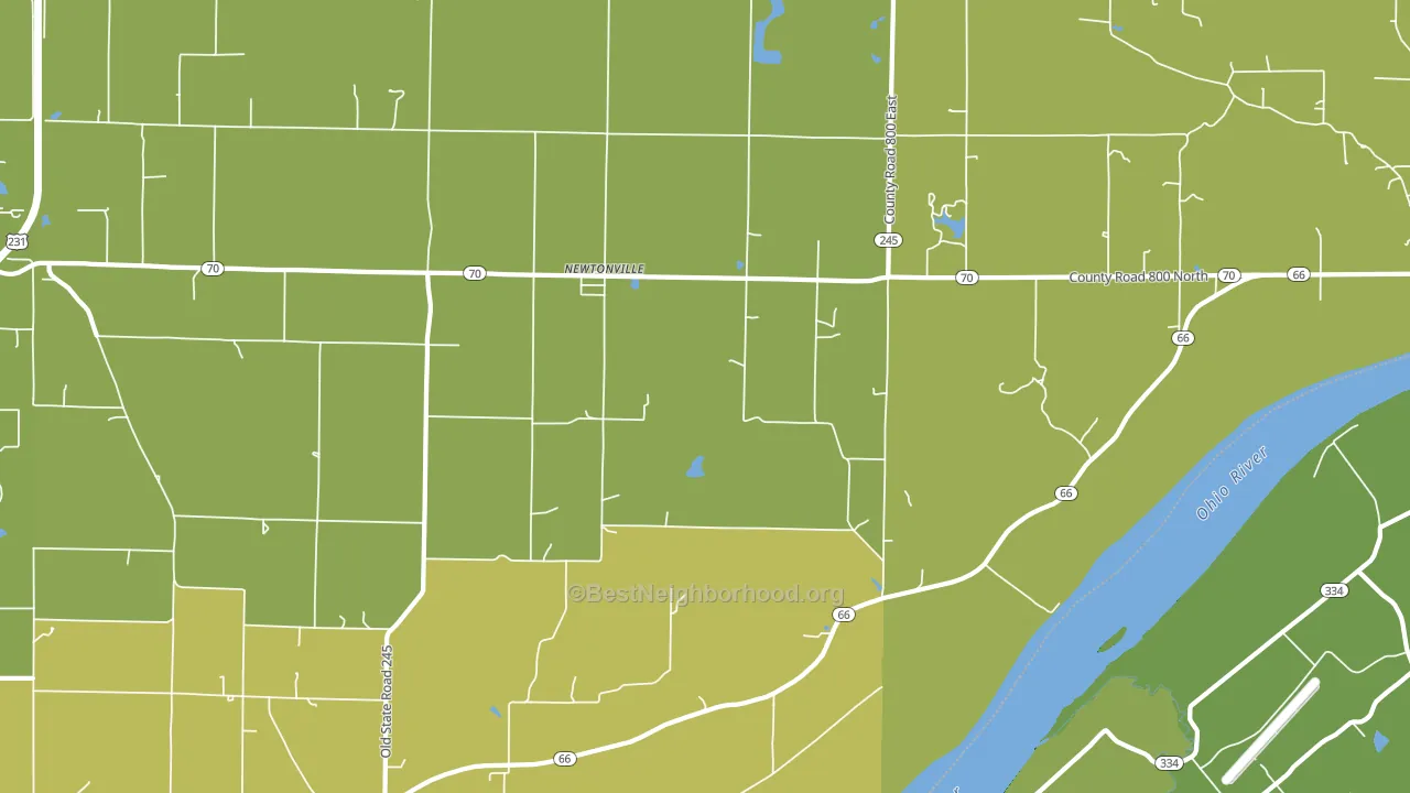 Newtonville, IN block-group voter-turnout map