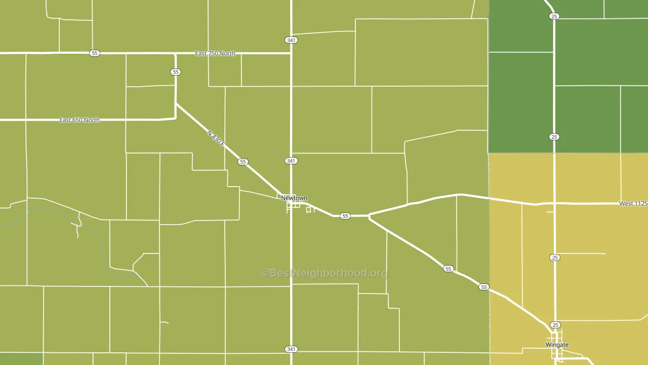 Newtown, IN block-group voter-turnout map