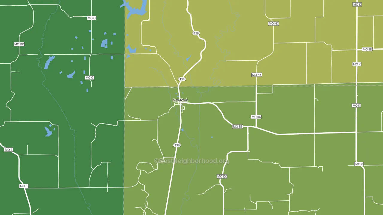 Newtown, MO block-group voter-turnout map