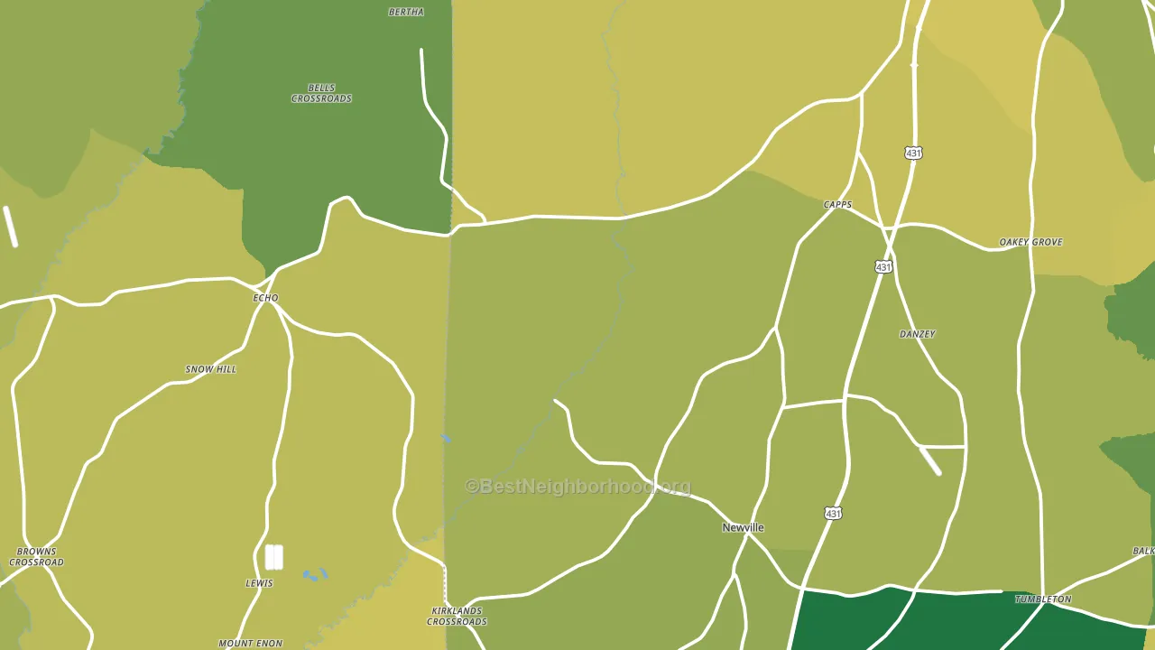 Newville, AL block-group voter-turnout map