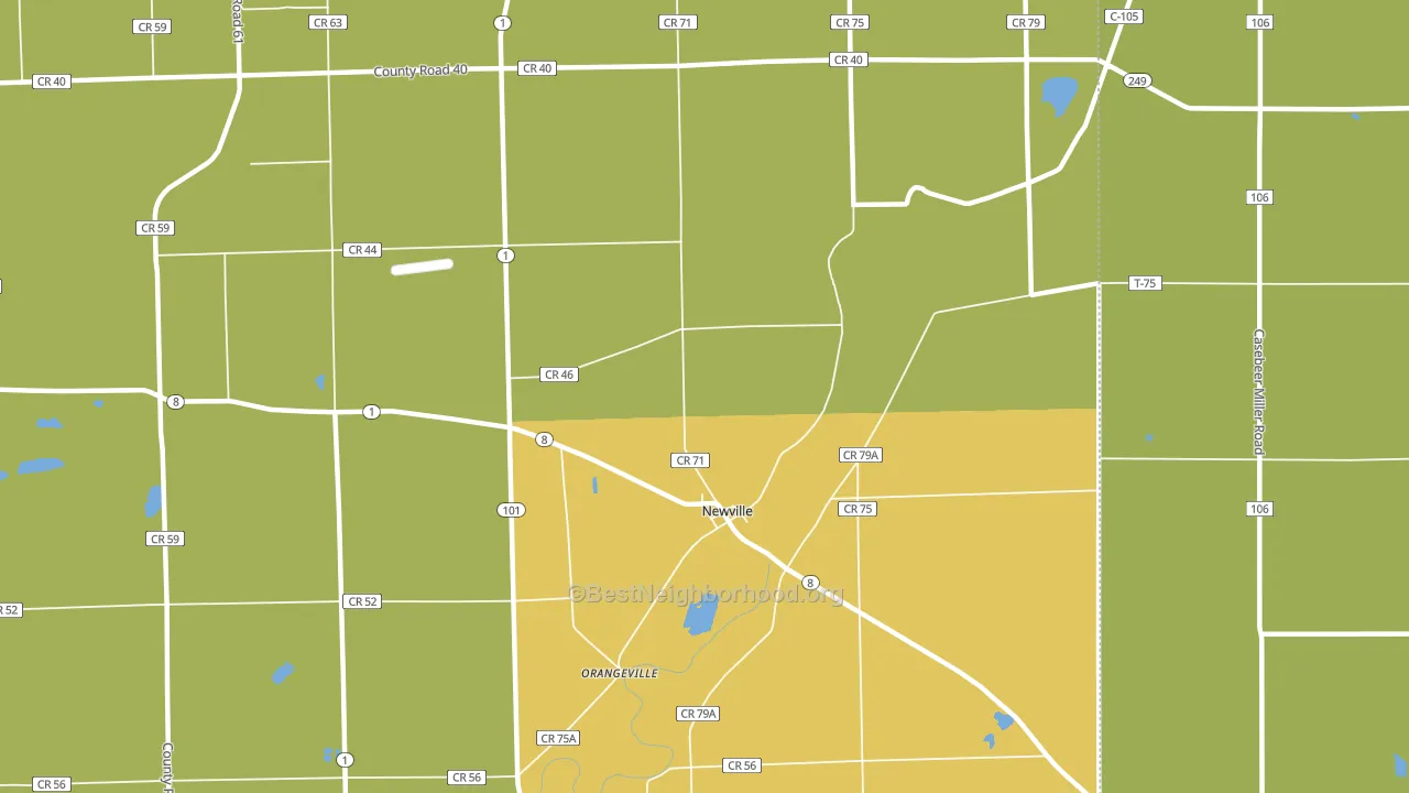 Newville, IN block-group voter-turnout map