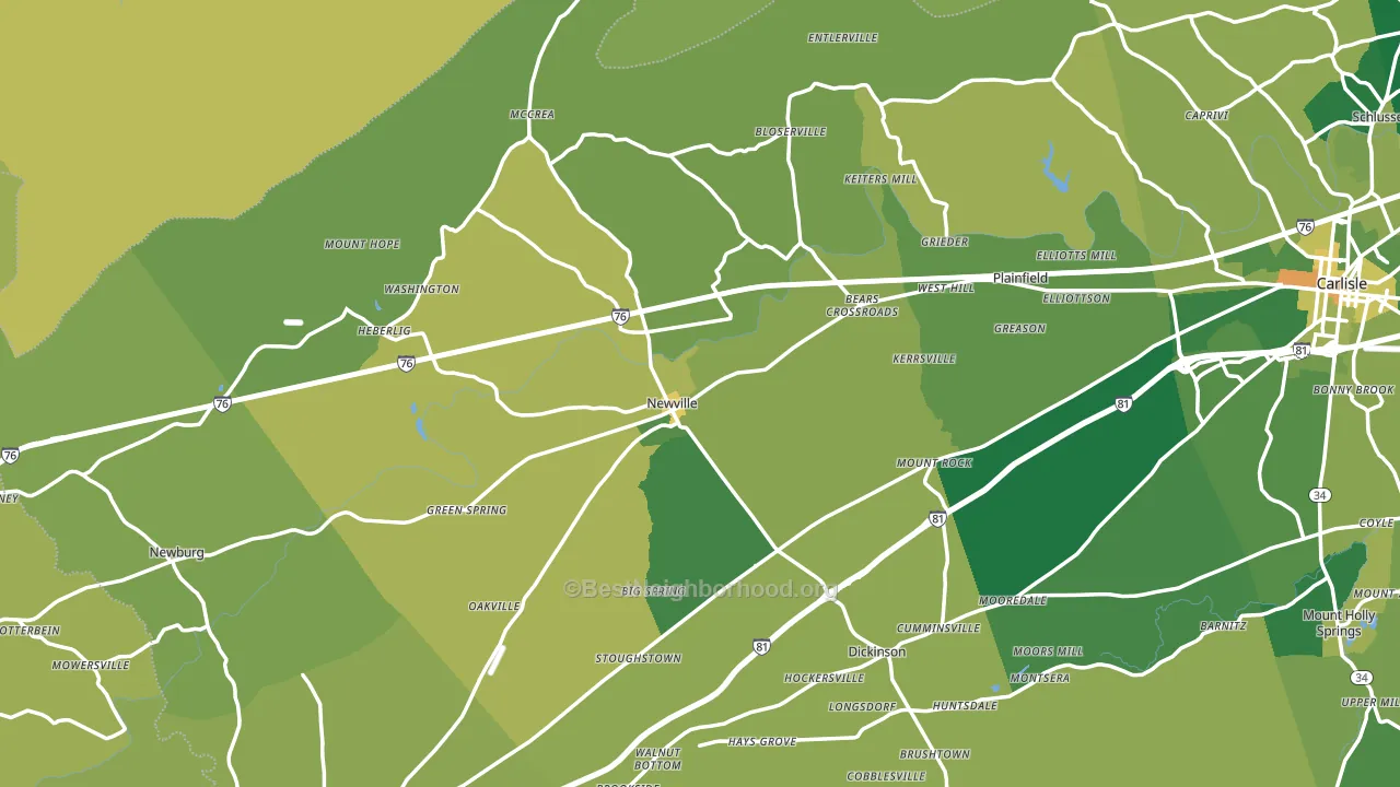 Newville, PA block-group voter-turnout map