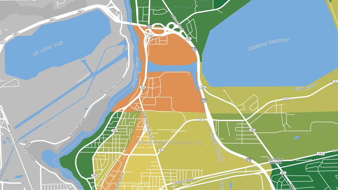 Niagara University, NY block-group voter-turnout map