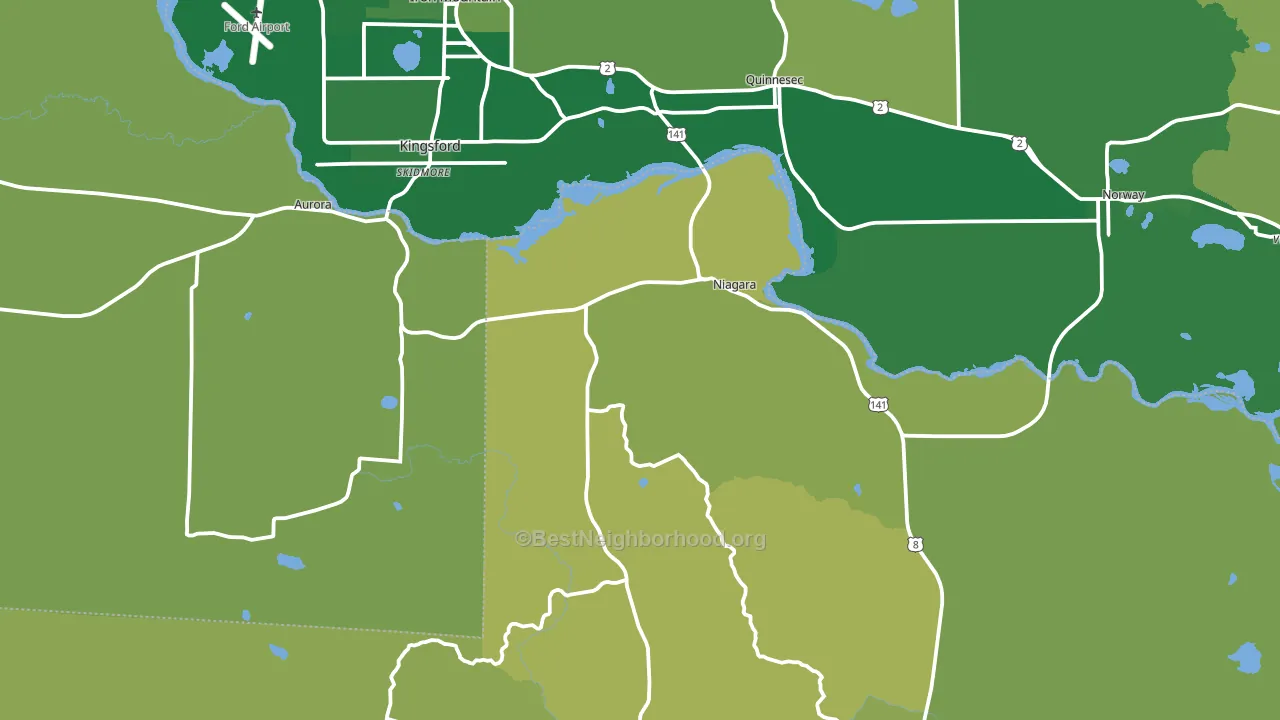 Niagara, WI block-group voter-turnout map