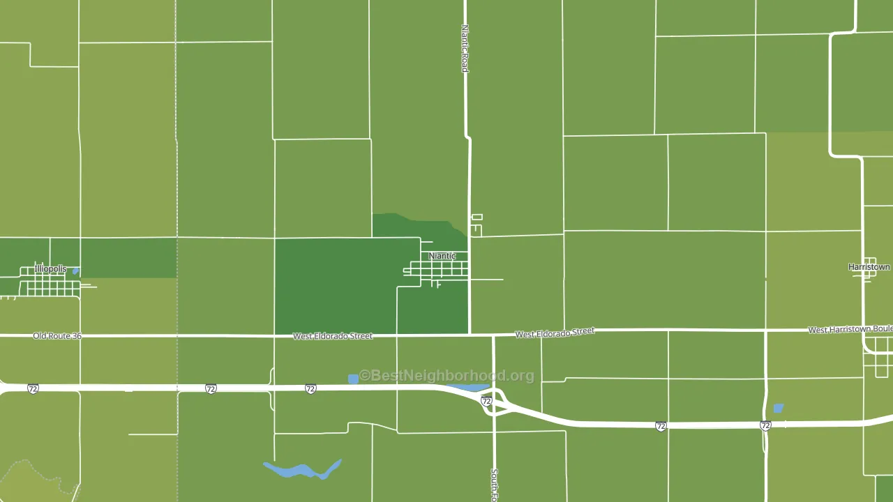 Niantic, IL block-group voter-turnout map