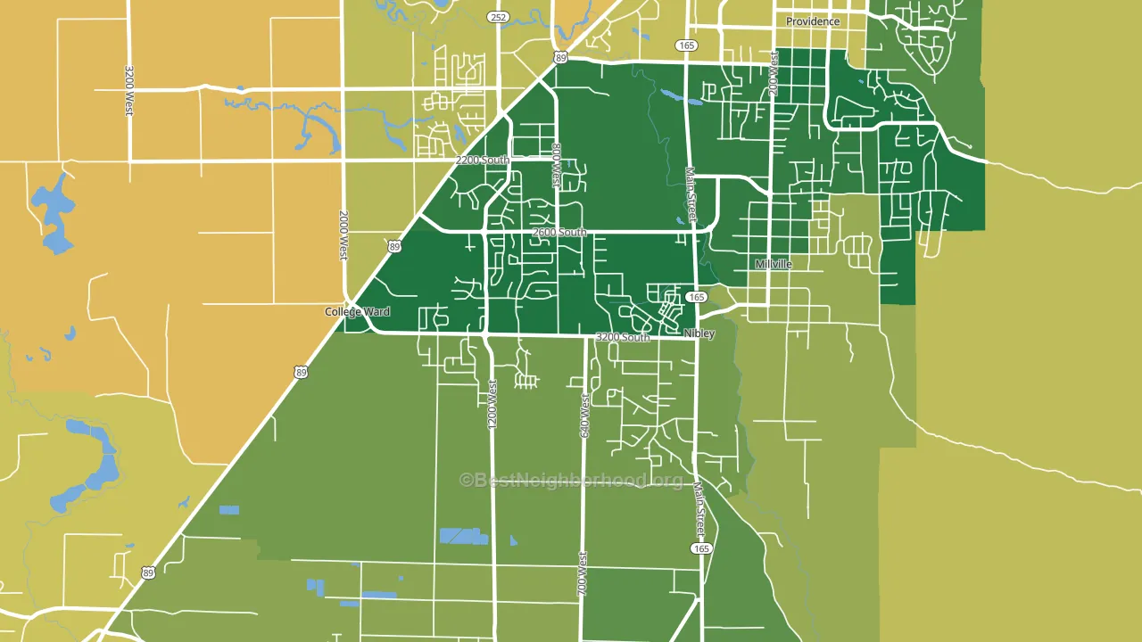 Nibley, UT block-group voter-turnout map