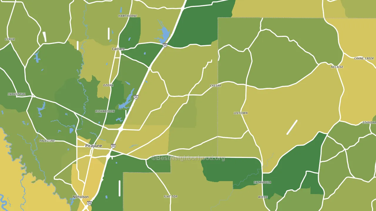 Nicholson, MS block-group voter-turnout map