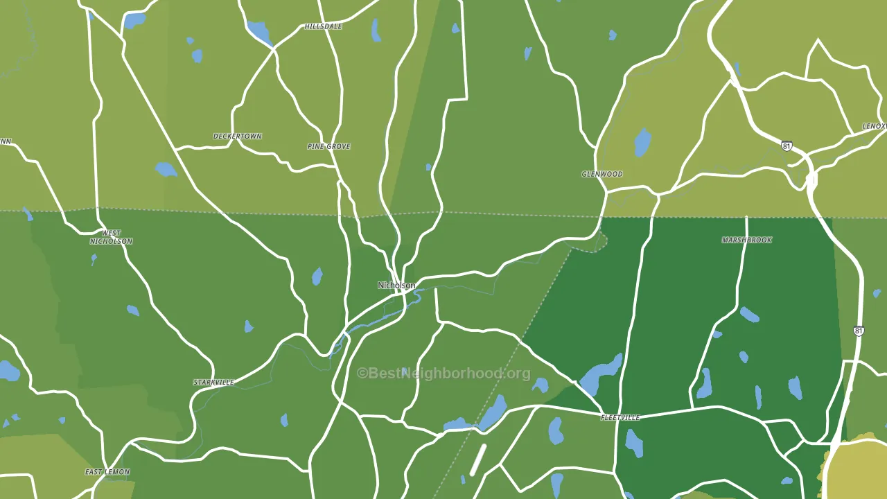 Nicholson, PA block-group voter-turnout map