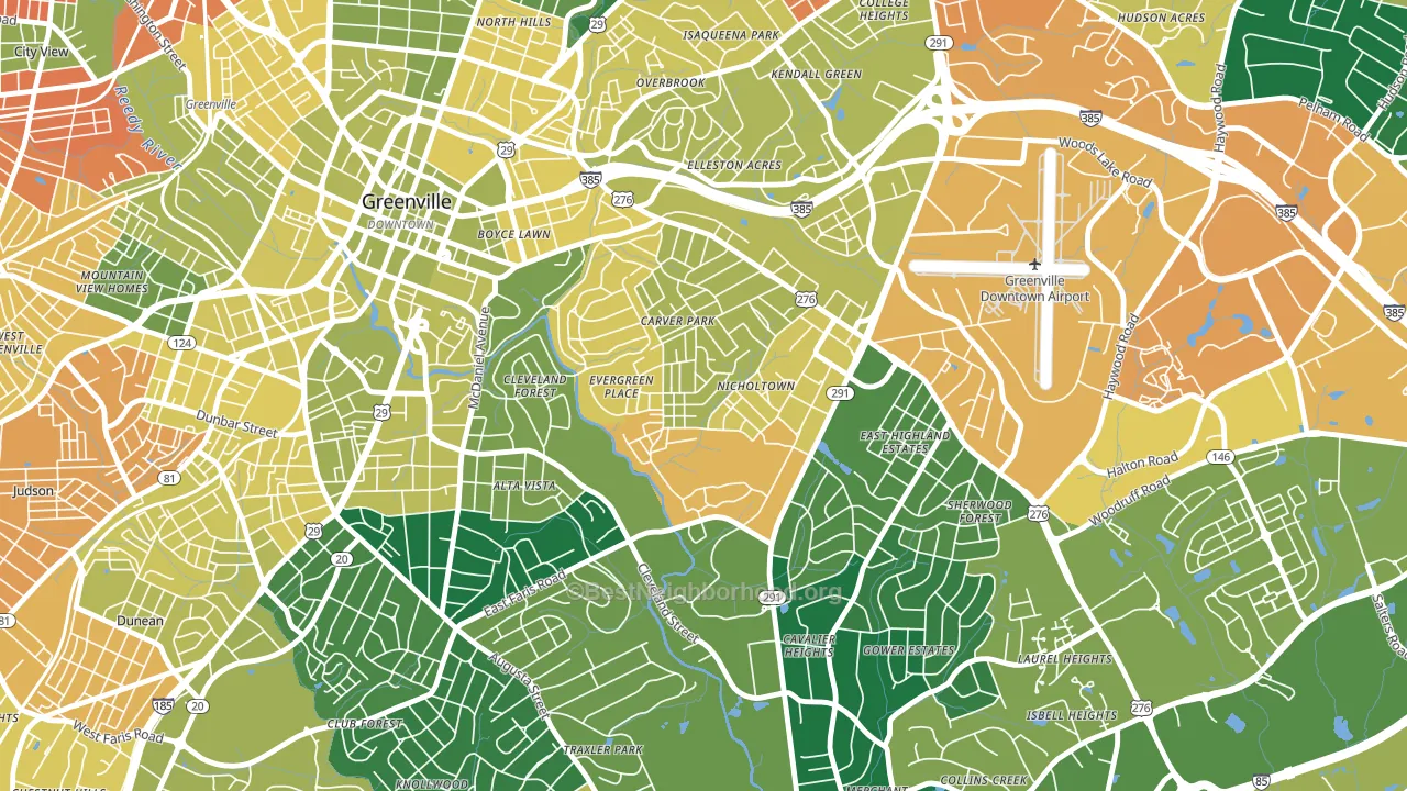 Nicholtown, Greenville, SC block-group voter-turnout map