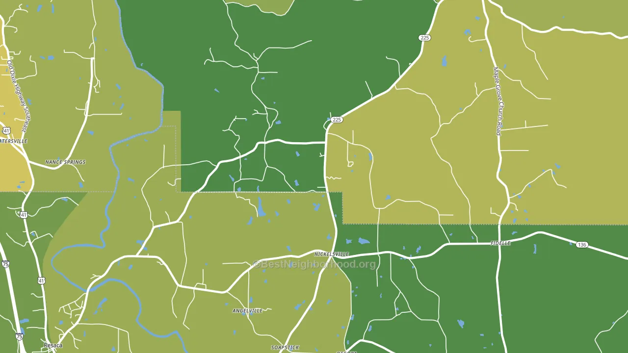 Nickelsville, GA block-group voter-turnout map