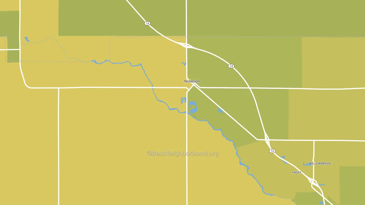 Nickerson, KS block-group voter-turnout map