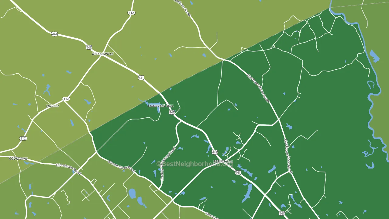 Nicklesville, GA block-group voter-turnout map