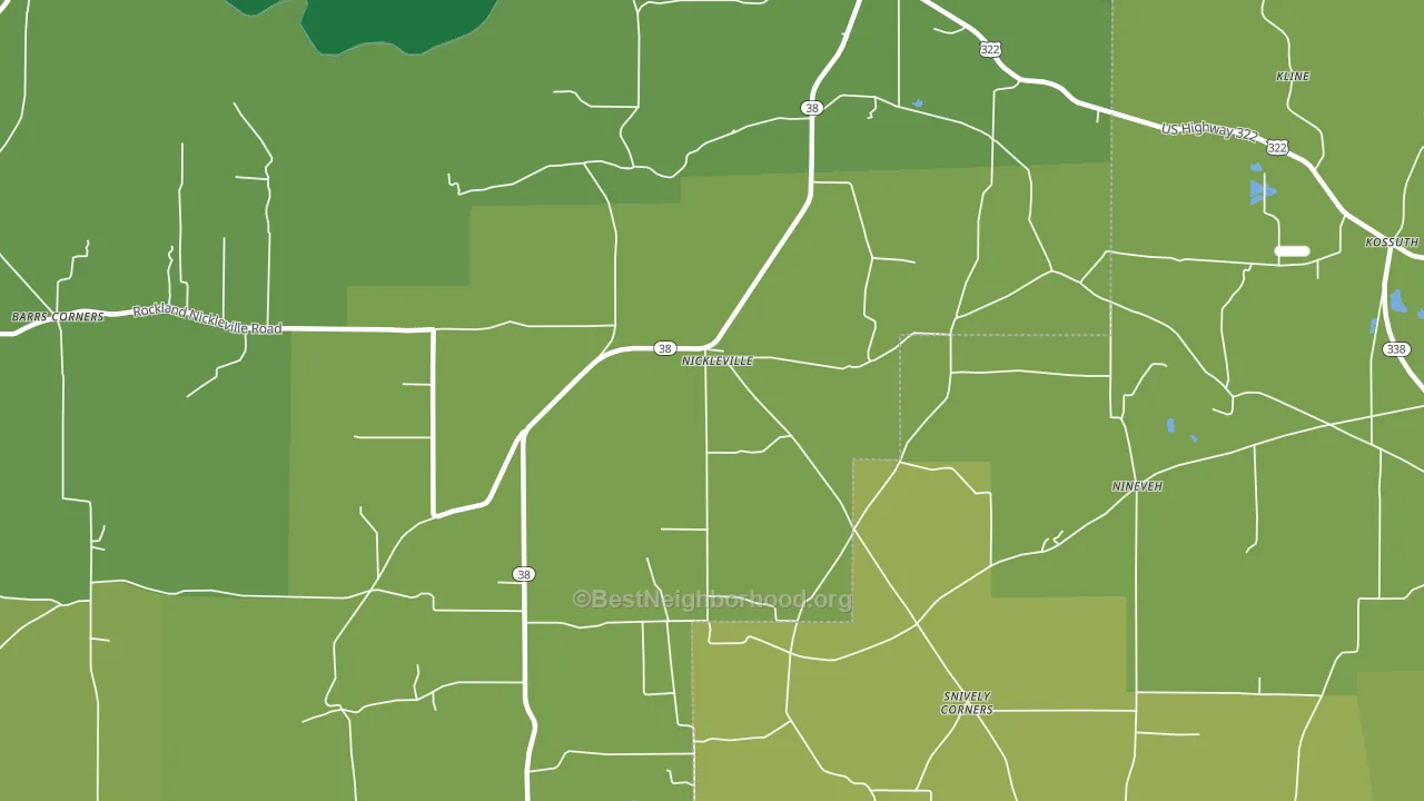 Nickleville, PA block-group voter-turnout map