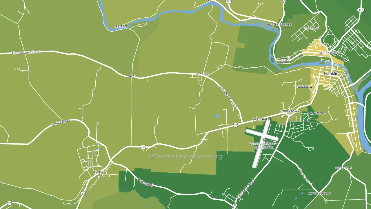 Nicklin, PA block-group voter-turnout map