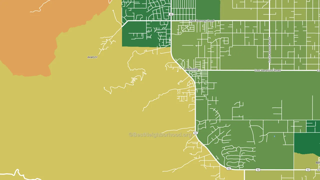Nicksville, AZ block-group voter-turnout map