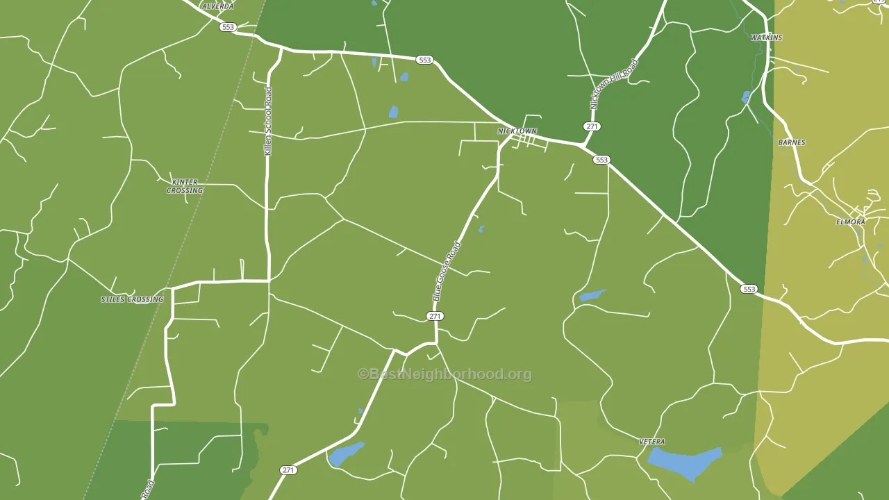 Nicktown, PA block-group voter-turnout map