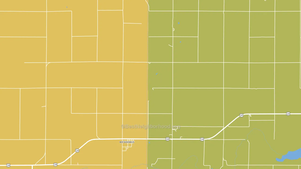 Nicodemus, KS block-group voter-turnout map