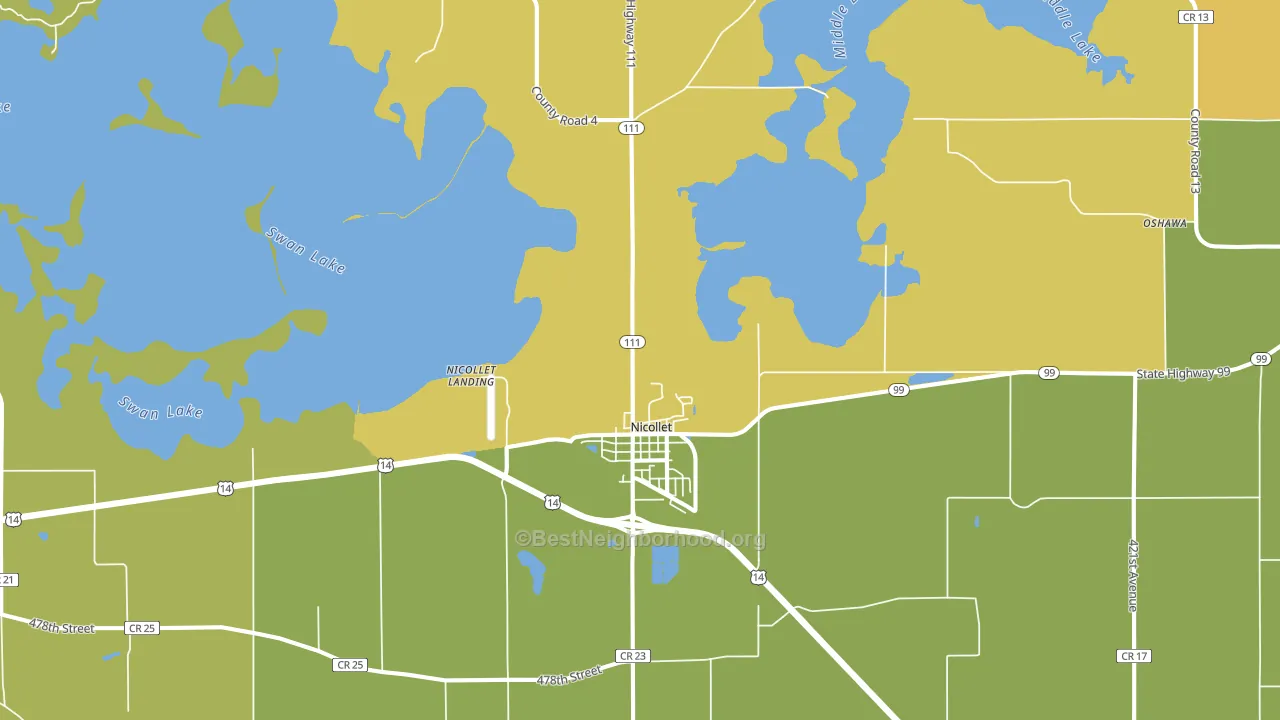 Nicollet, MN block-group voter-turnout map