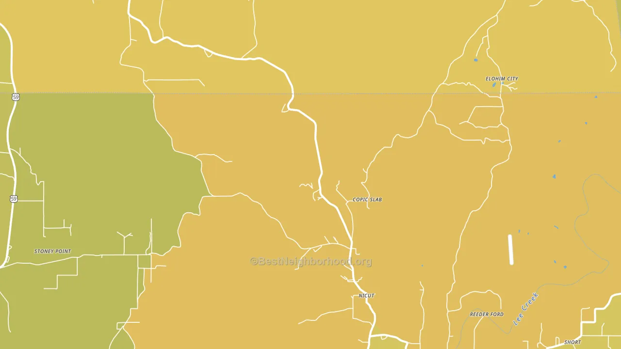 Nicut, OK block-group voter-turnout map