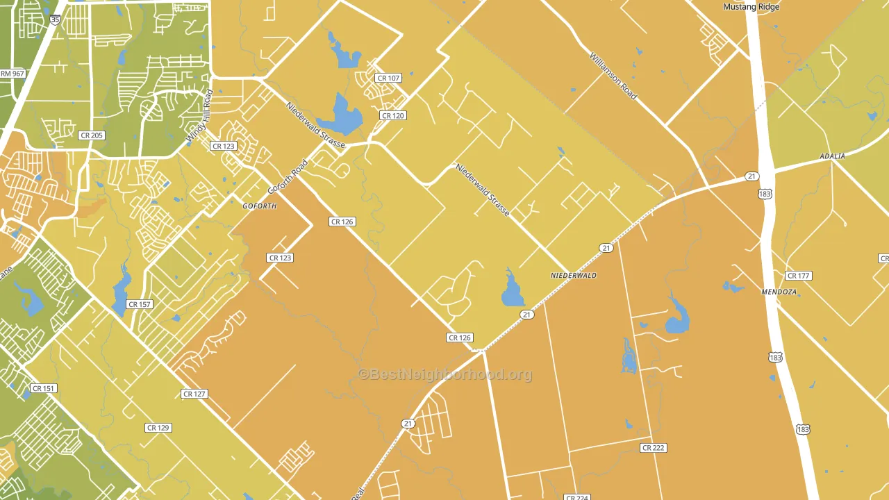Niederwald, TX block-group voter-turnout map