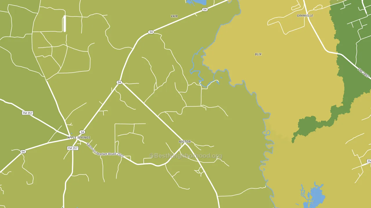 Nigton, TX block-group voter-turnout map