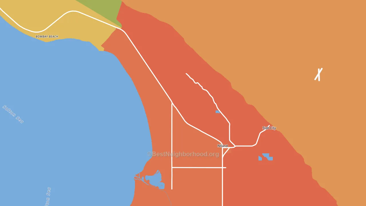 Niland, CA block-group voter-turnout map