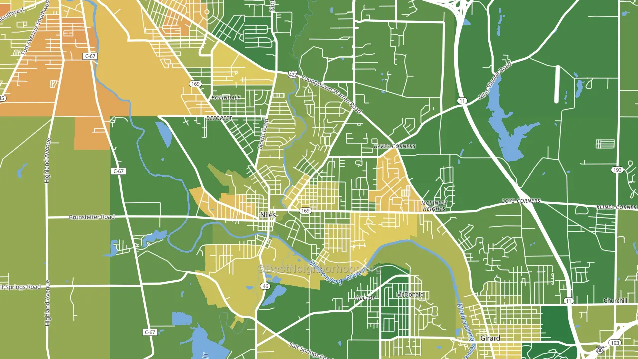 Niles, OH block-group voter-turnout map