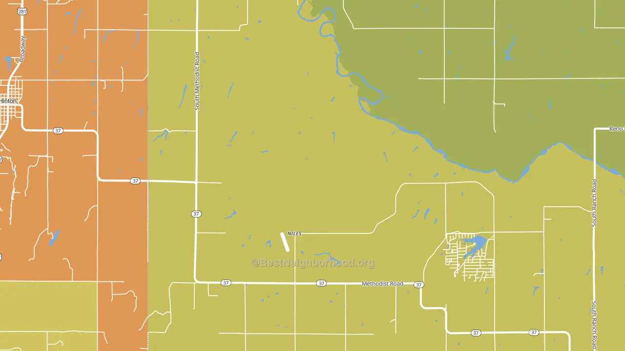 Niles, OK block-group voter-turnout map