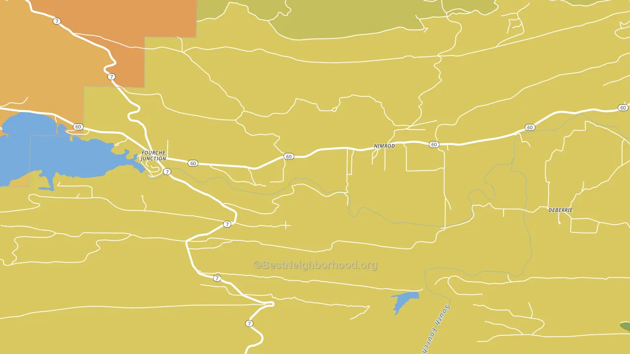 Nimrod, AR block-group voter-turnout map