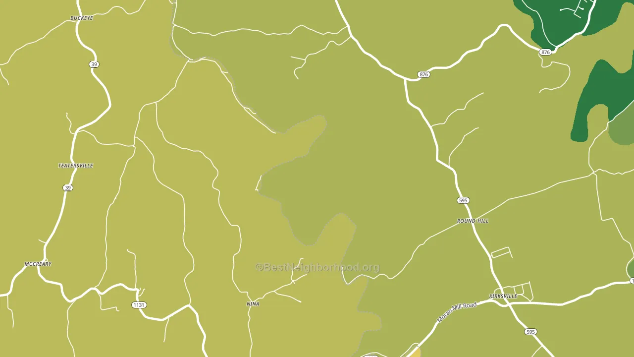 Nina, KY block-group voter-turnout map