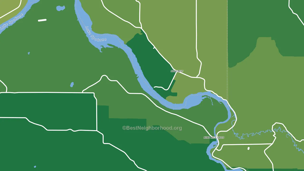 Nine Mile Falls, WA block-group voter-turnout map