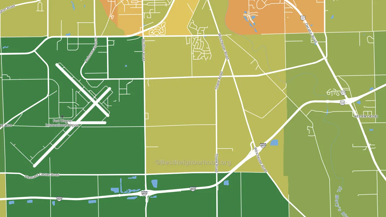 Nine Mile, IN block-group voter-turnout map