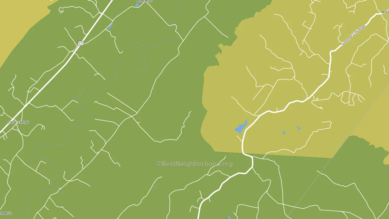 Nine Mile, TN block-group voter-turnout map