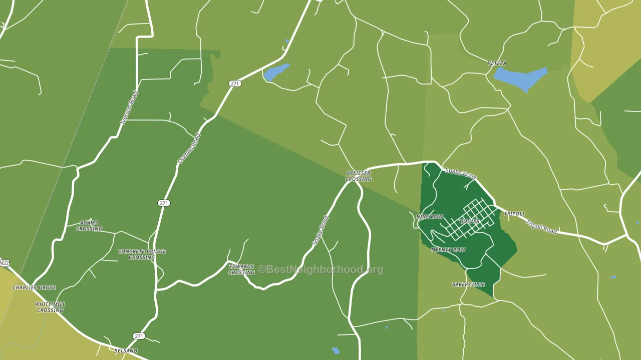 Nine Row, PA block-group voter-turnout map