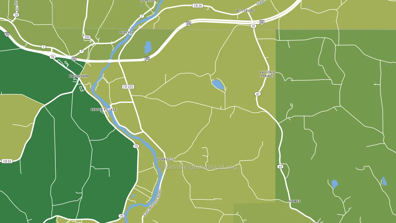 Nineveh, NY block-group voter-turnout map