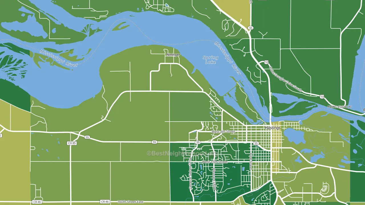 Nininger, MN block-group voter-turnout map