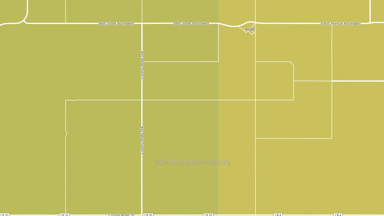 Niobe, ND block-group voter-turnout map