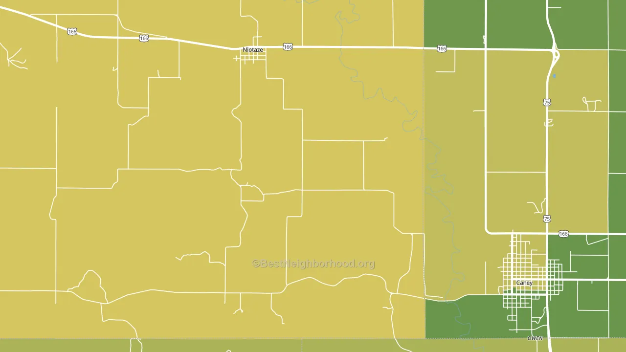 Niotaze, KS block-group voter-turnout map