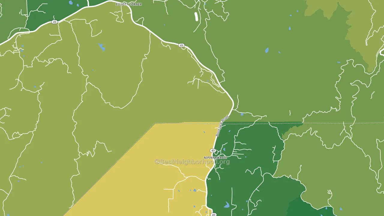 Nipinnawasee, CA block-group voter-turnout map