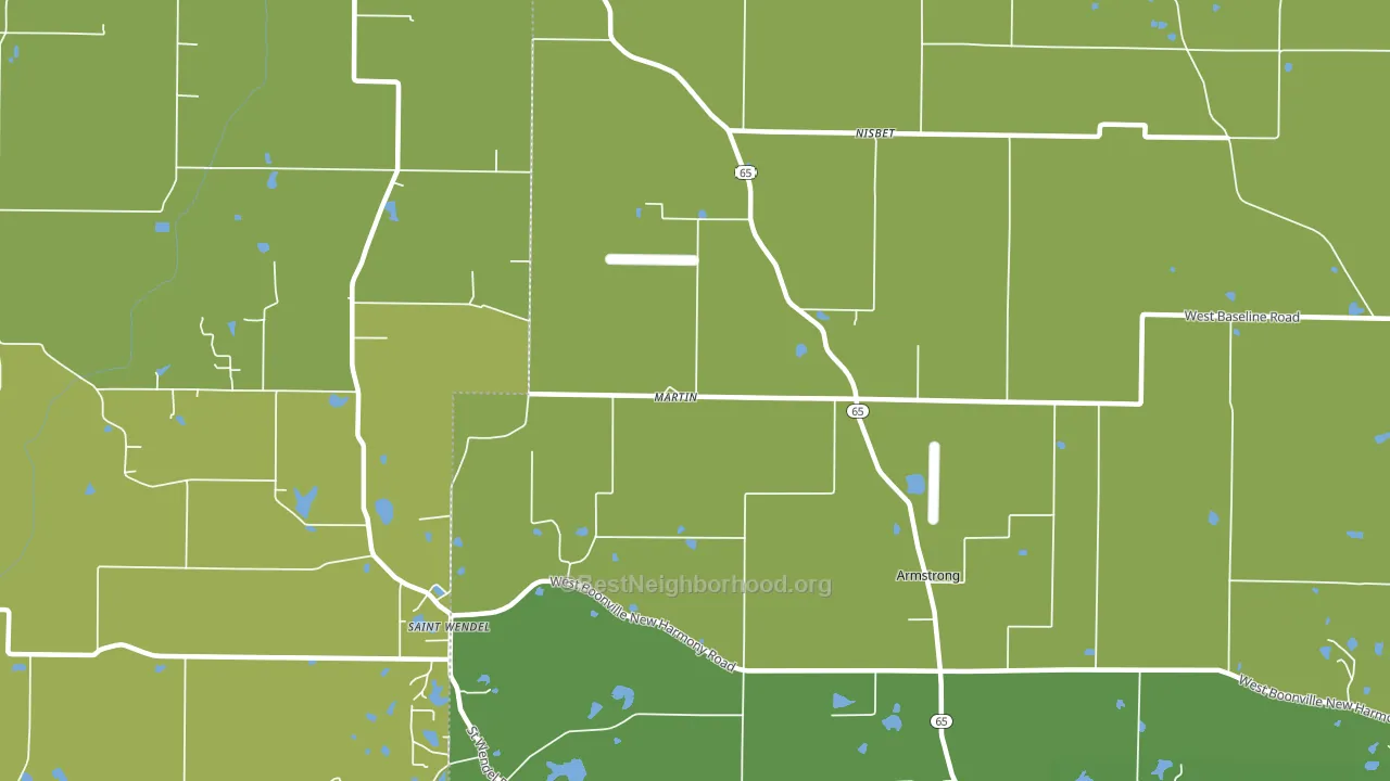 Nisbet, IN block-group voter-turnout map