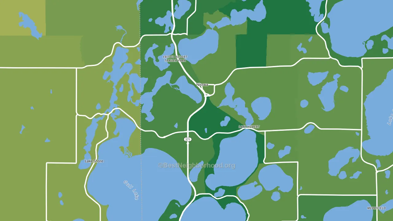 Nisswa, MN block-group voter-turnout map