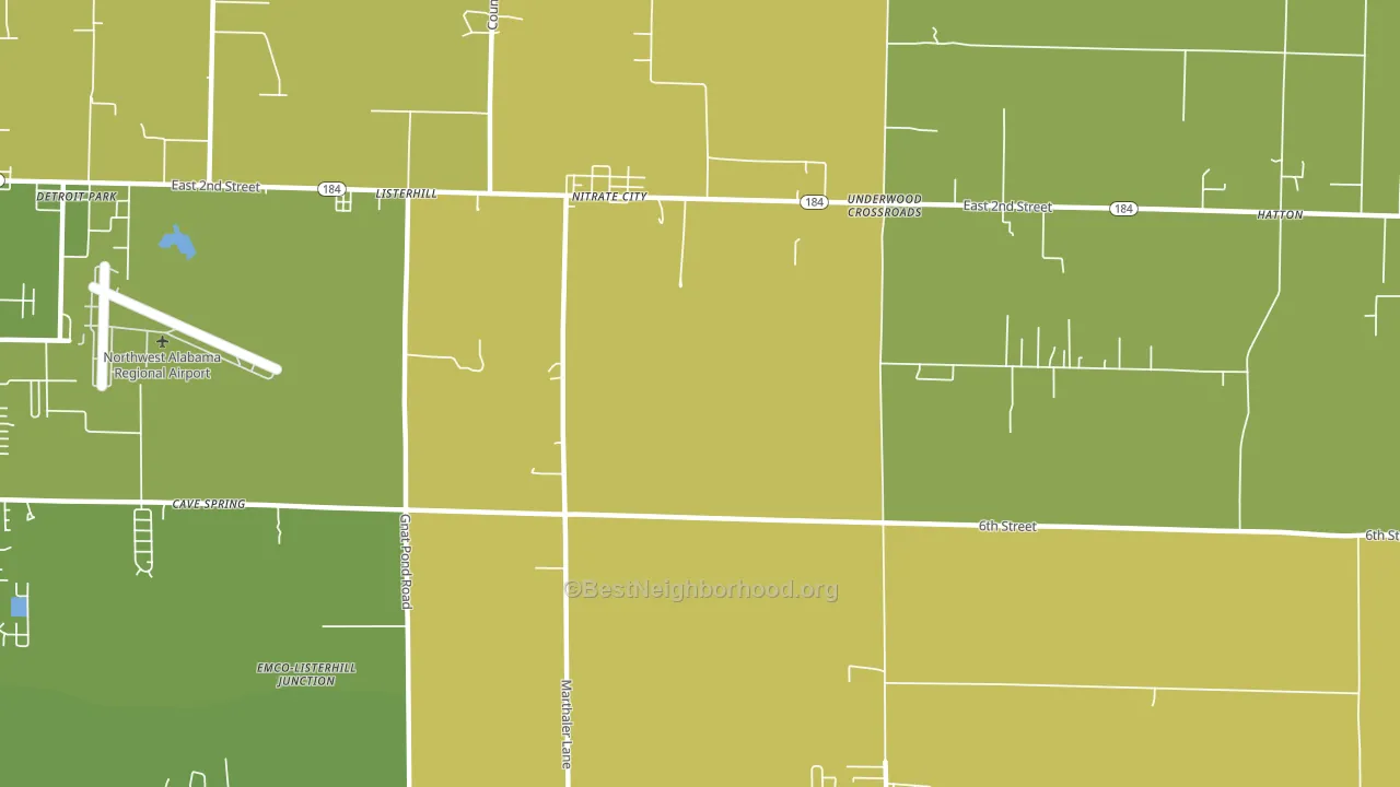 Nitrate City, AL block-group voter-turnout map