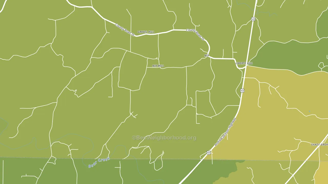 Nix Mill, AL block-group voter-turnout map