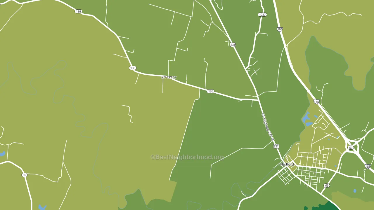 No Creek, KY block-group voter-turnout map