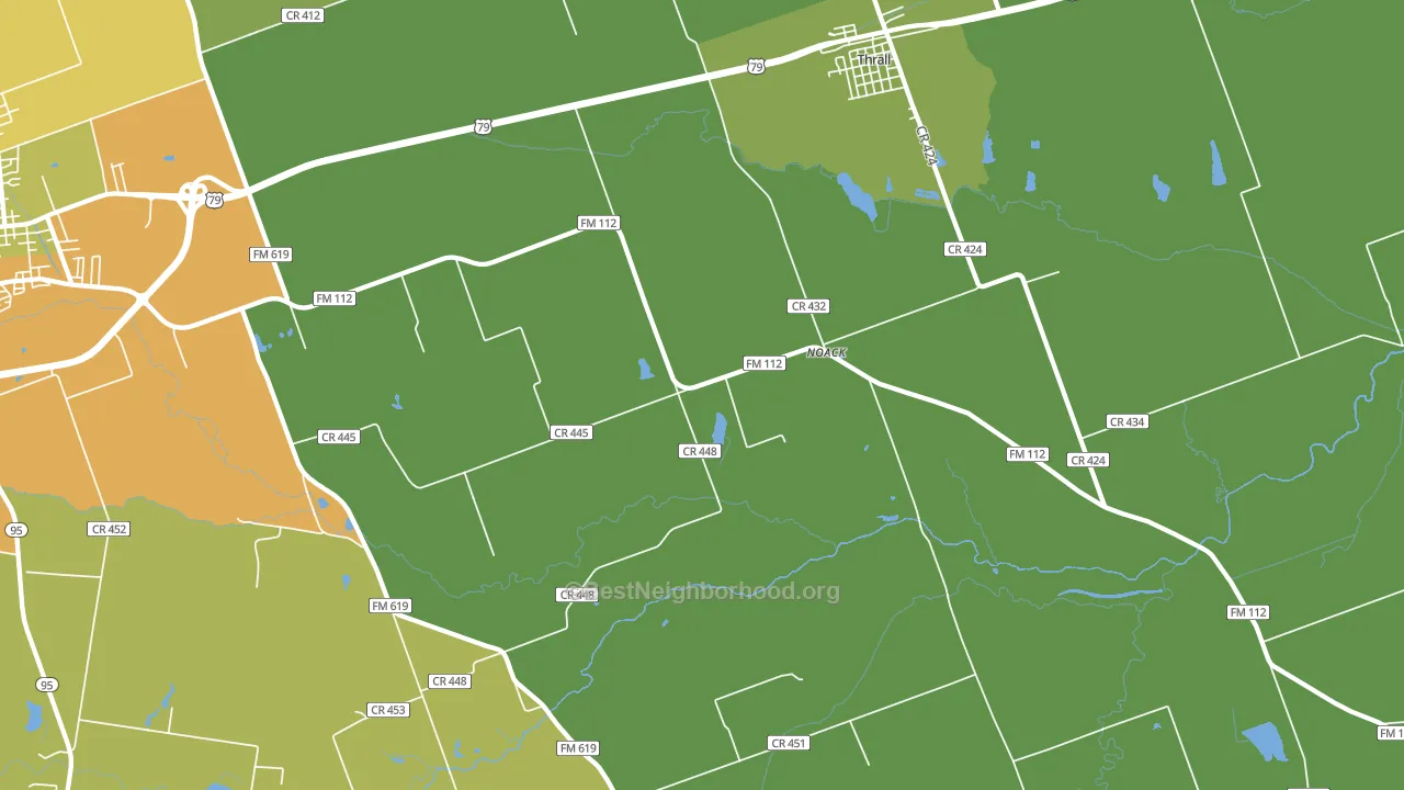 Noack, TX block-group voter-turnout map