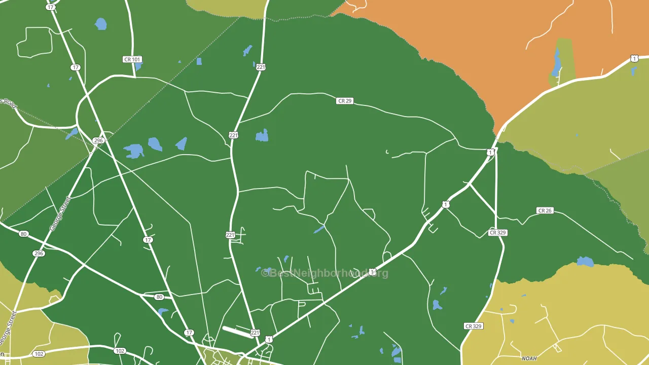 Noah, GA block-group voter-turnout map