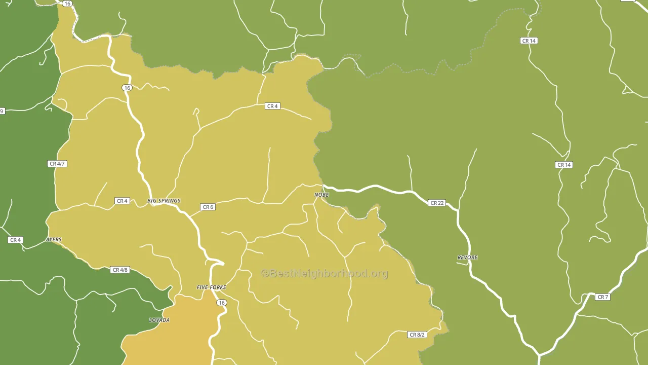 Nobe, WV block-group voter-turnout map