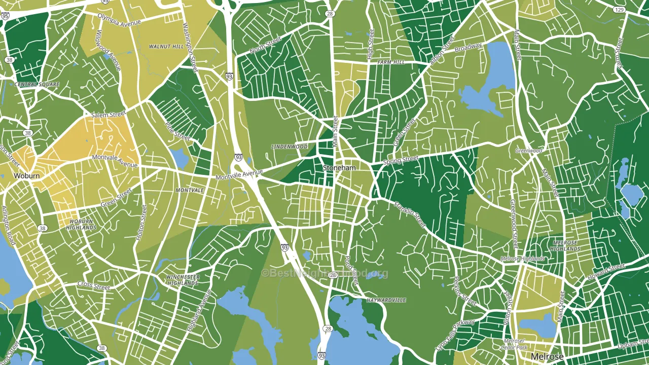 Nobility Hill Historic District, Stoneham, MA block-group voter-turnout map