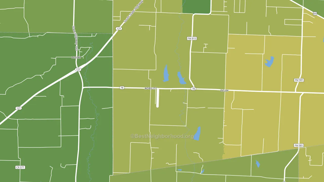 Nobility, TX block-group voter-turnout map